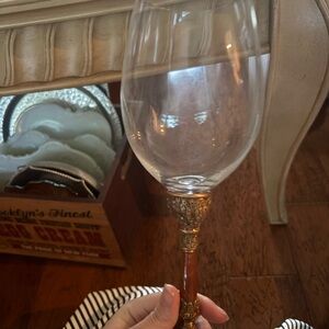 Luxurious Gold and Brown Wine Glass